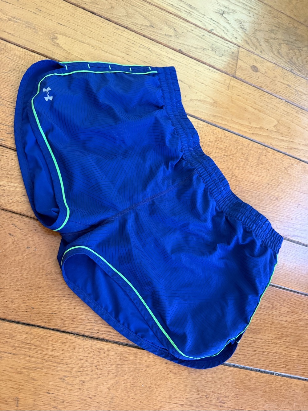Under Armour PURPLE Running Shorts with Neon Green Trim